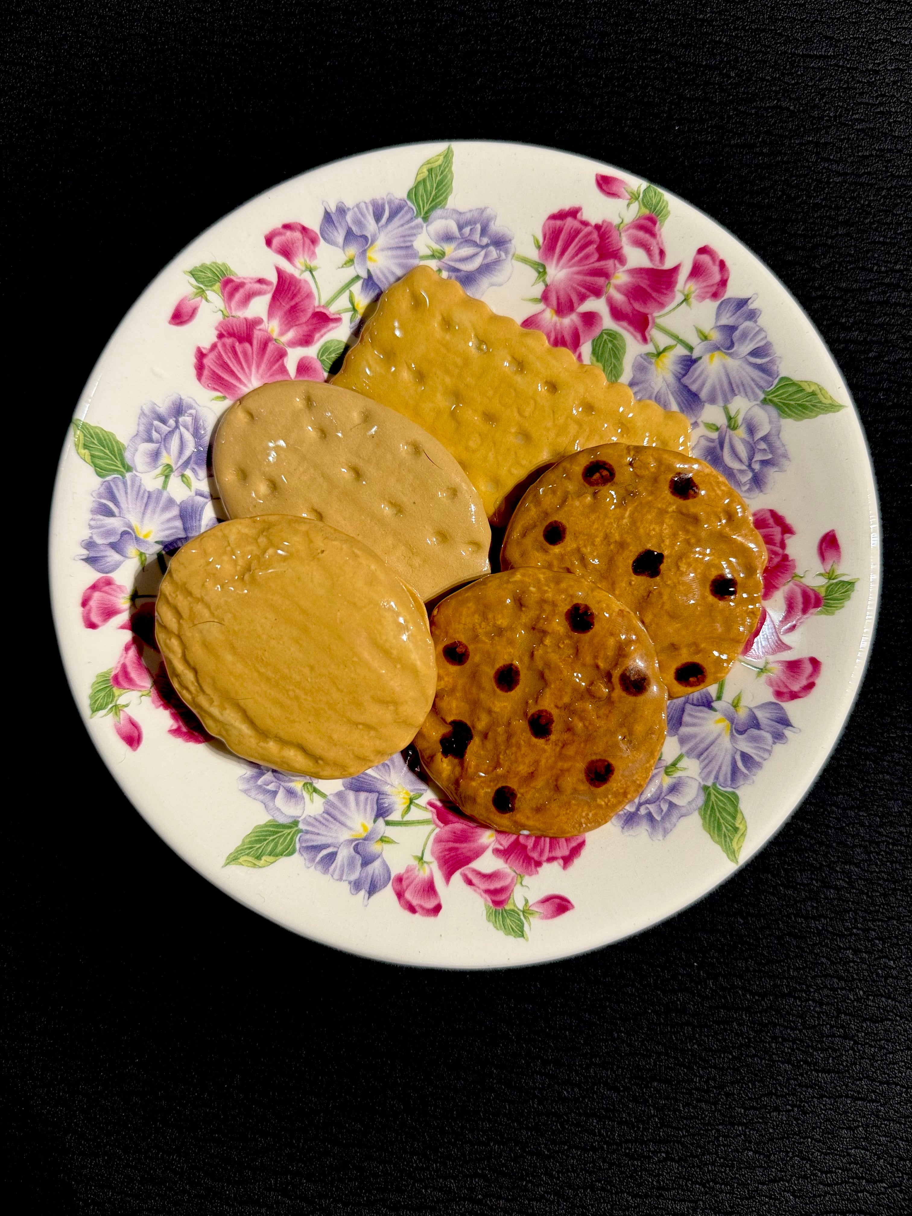 Ceramic Sculpture - Five Family Favourite Biscuits & Plate