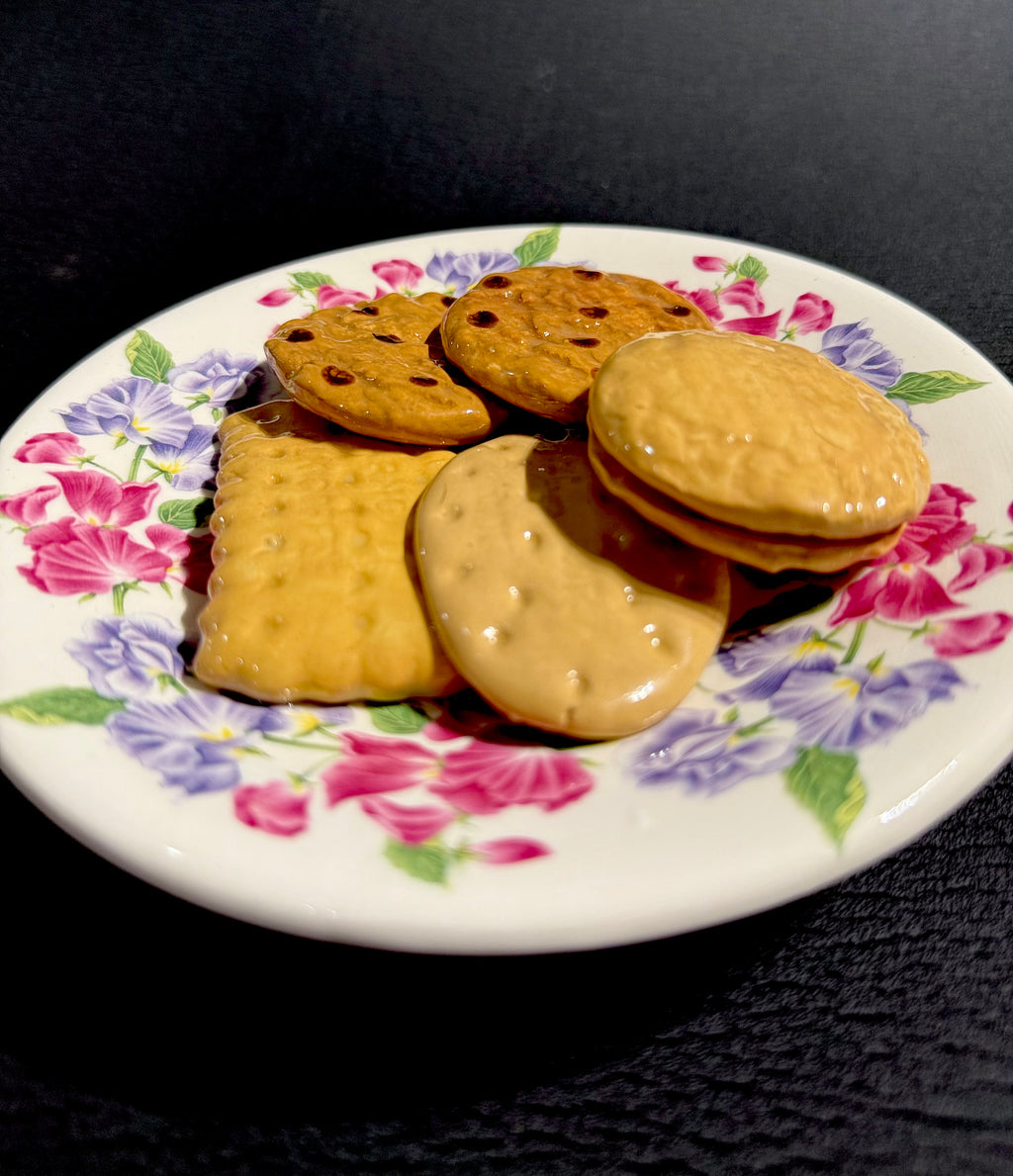 Ceramic Sculpture - Five Family Favourite Biscuits & Plate