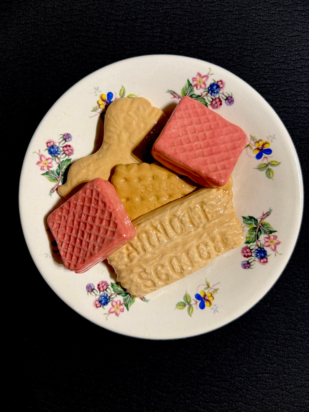 Ceramic Sculpture - Five Family Favourite Biscuits & Plate