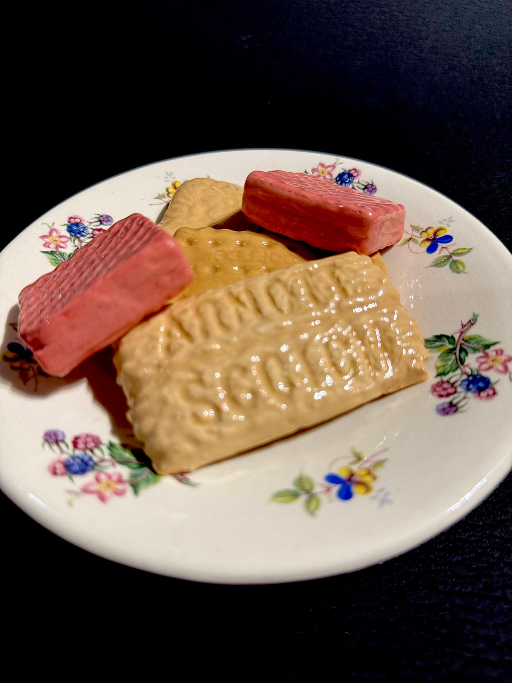 Ceramic Sculpture - Five Family Favourite Biscuits & Plate