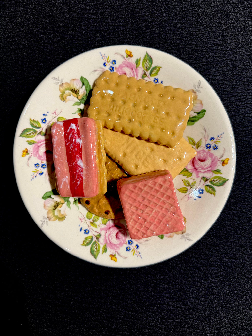 Ceramic Sculpture - Five Family Favourite Biscuits & Plate