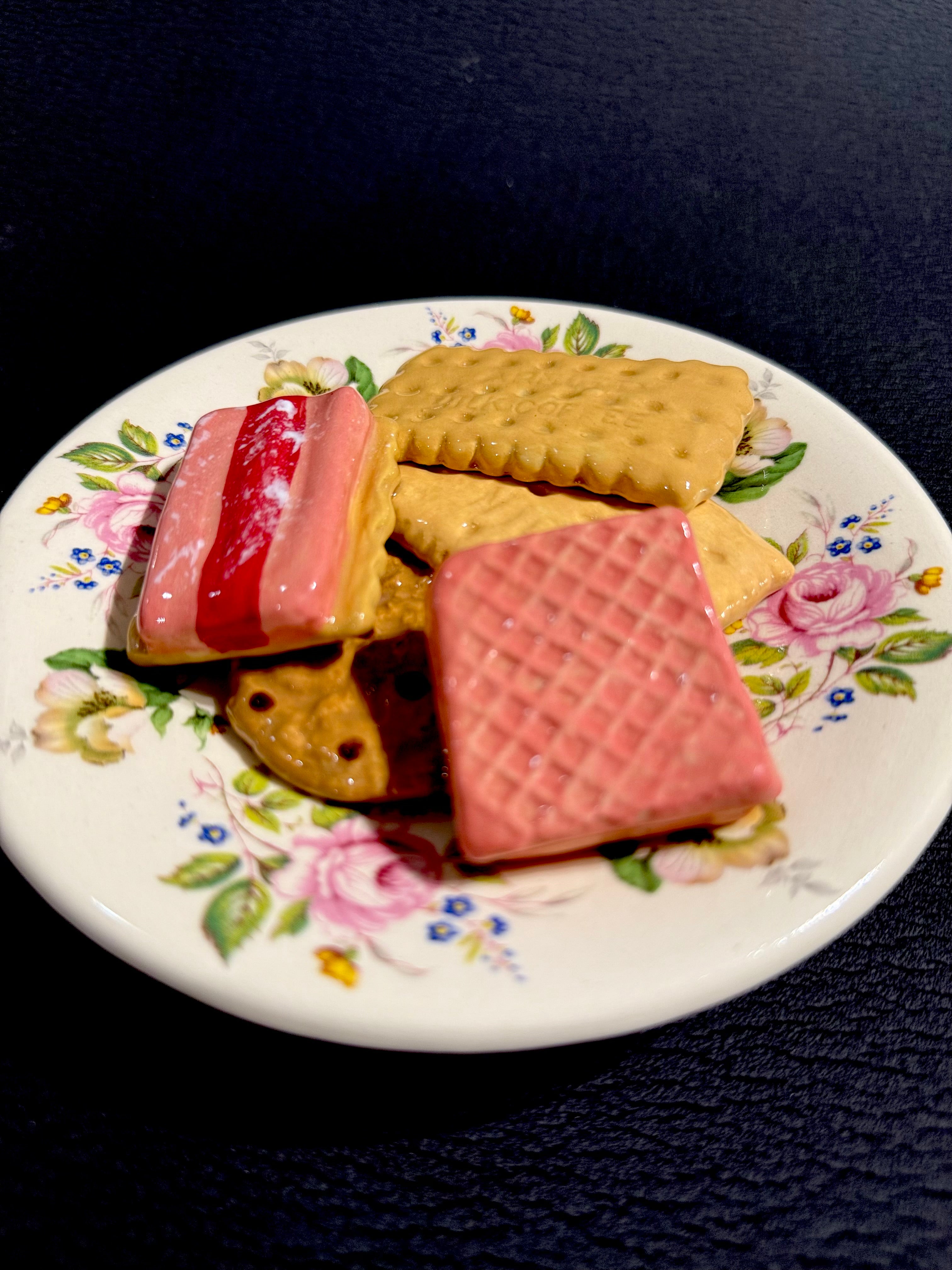 Ceramic Sculpture - Five Family Favourite Biscuits & Plate