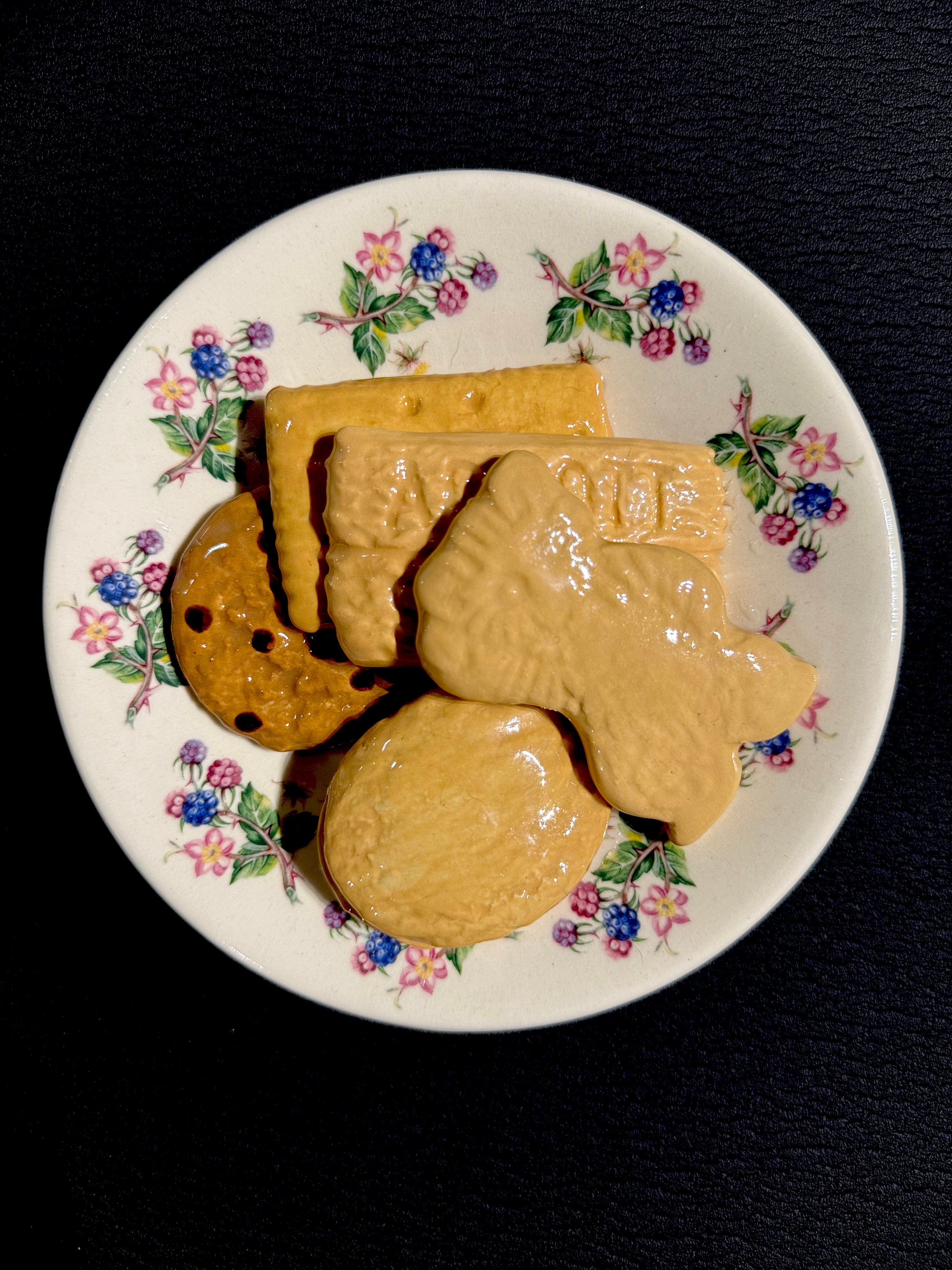 Ceramic Sculpture - Five Family Favourite Biscuits & Plate