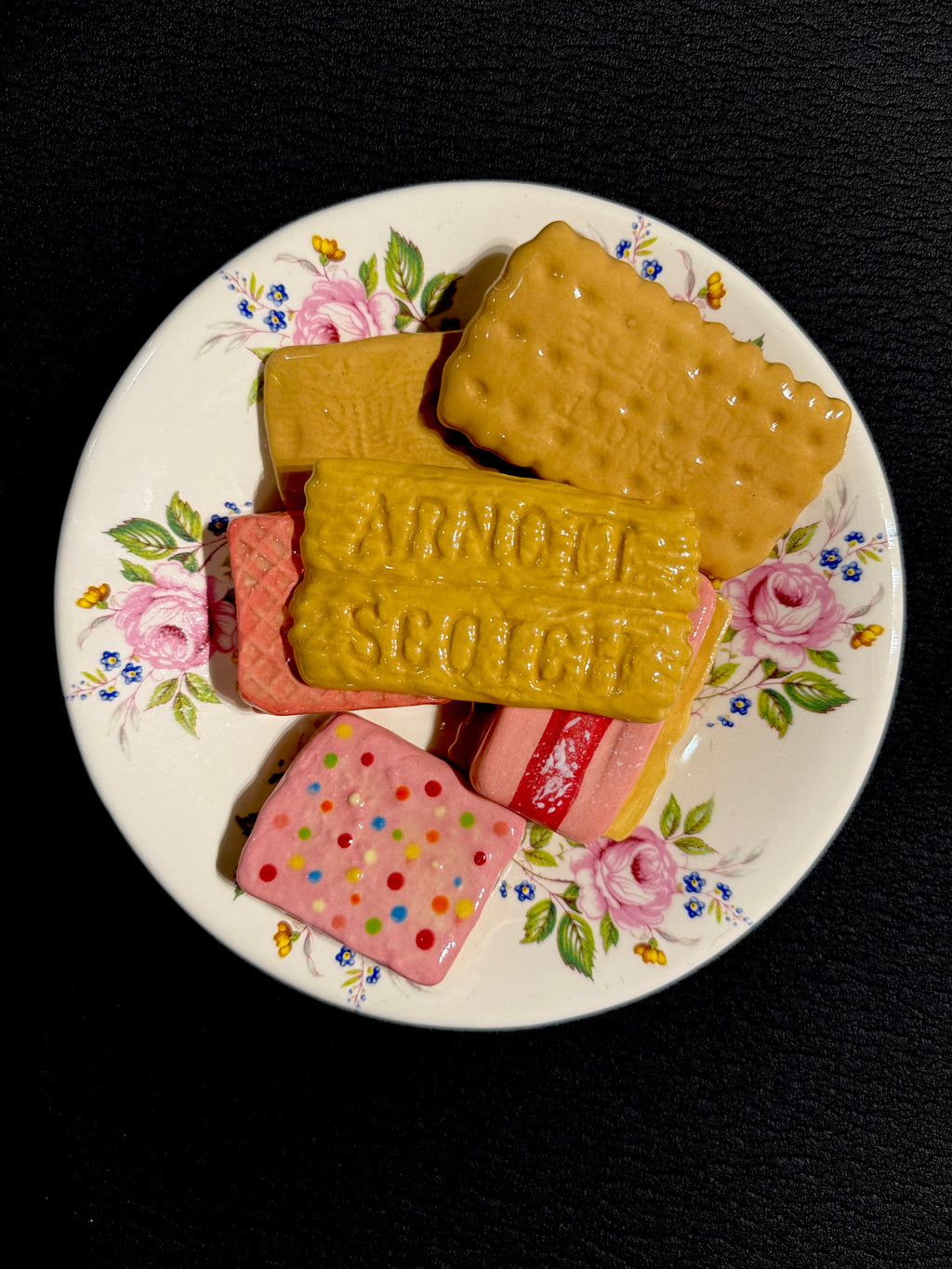 Ceramic Sculpture - Six Family Favourite Biscuits & Plate