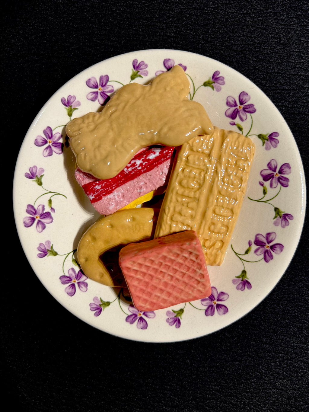 Ceramic Sculpture - Five Family Favourite Biscuits & Plate