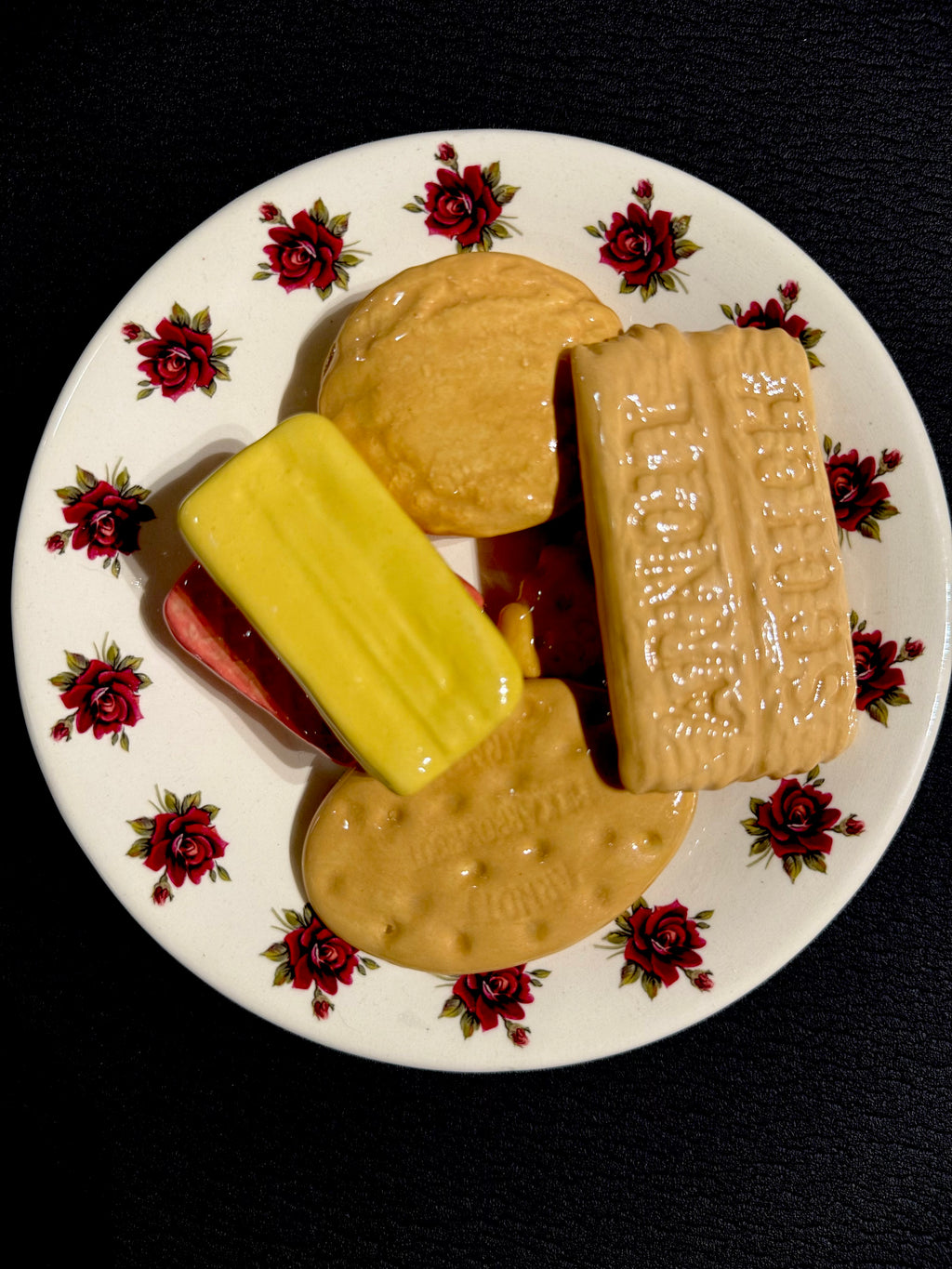 Ceramic Sculpture - Six Family Favourite Biscuits & Plate