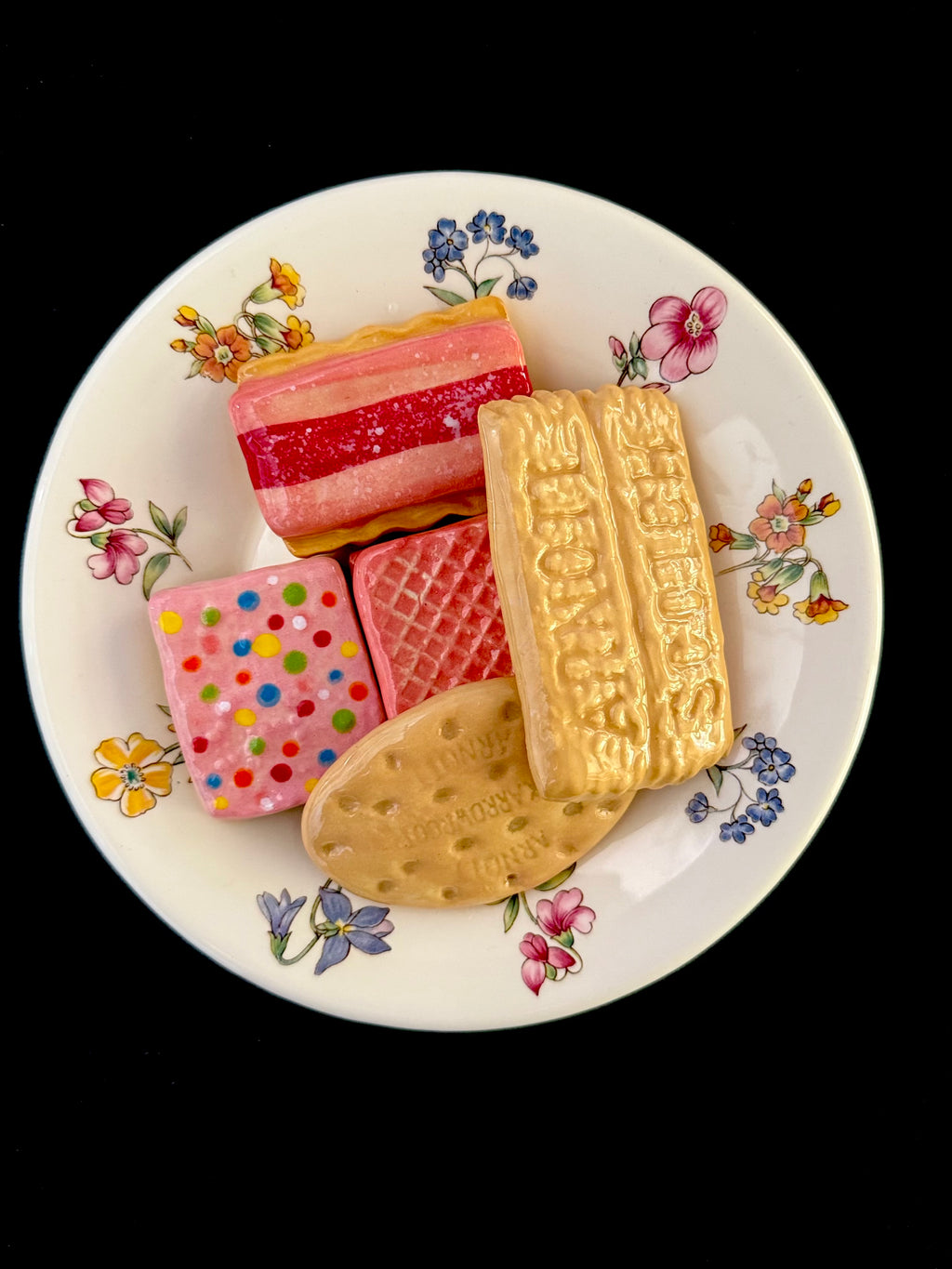 Ceramic Sculpture - Five Family Favourite Biscuits & Plate