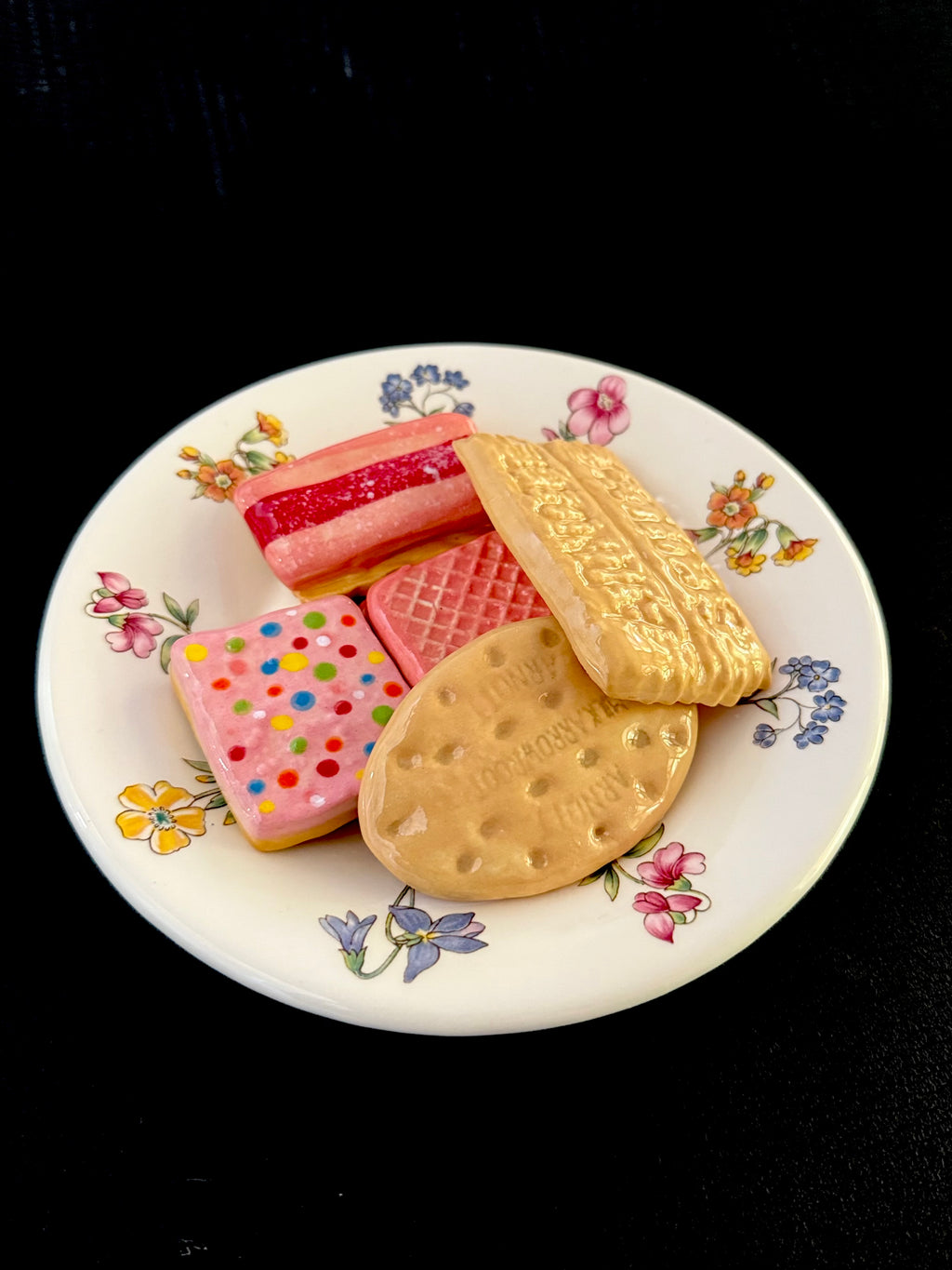 Ceramic Sculpture - Five Family Favourite Biscuits & Plate