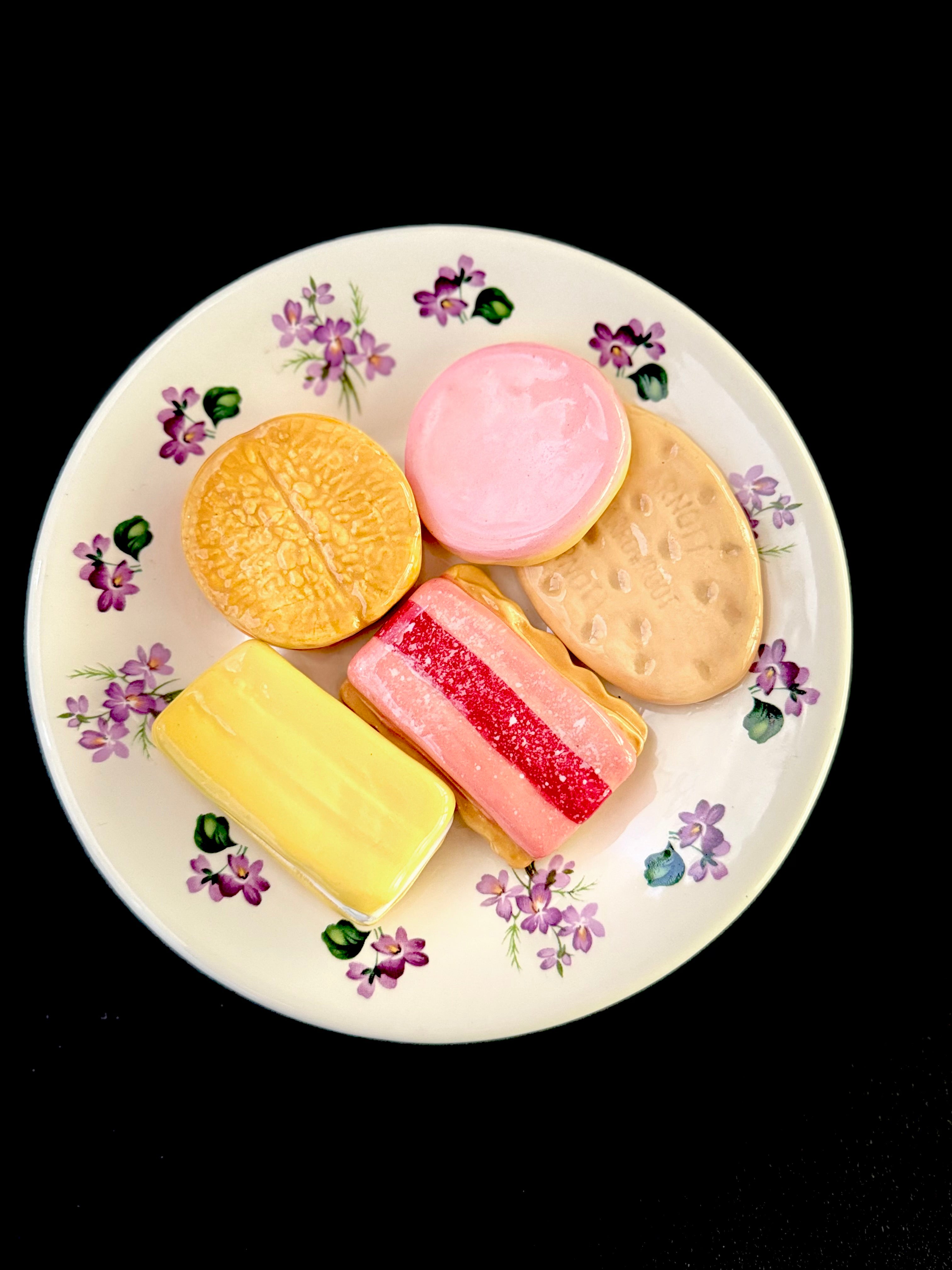 Ceramic Sculpture - Five Family Favourite Biscuits & Plate