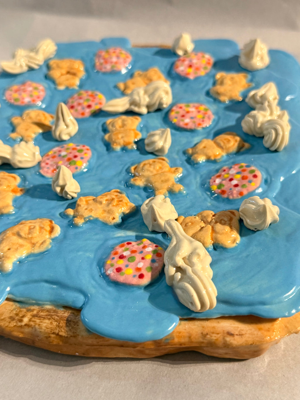 Large Cake Slice “Blue Floating Teddie’s”