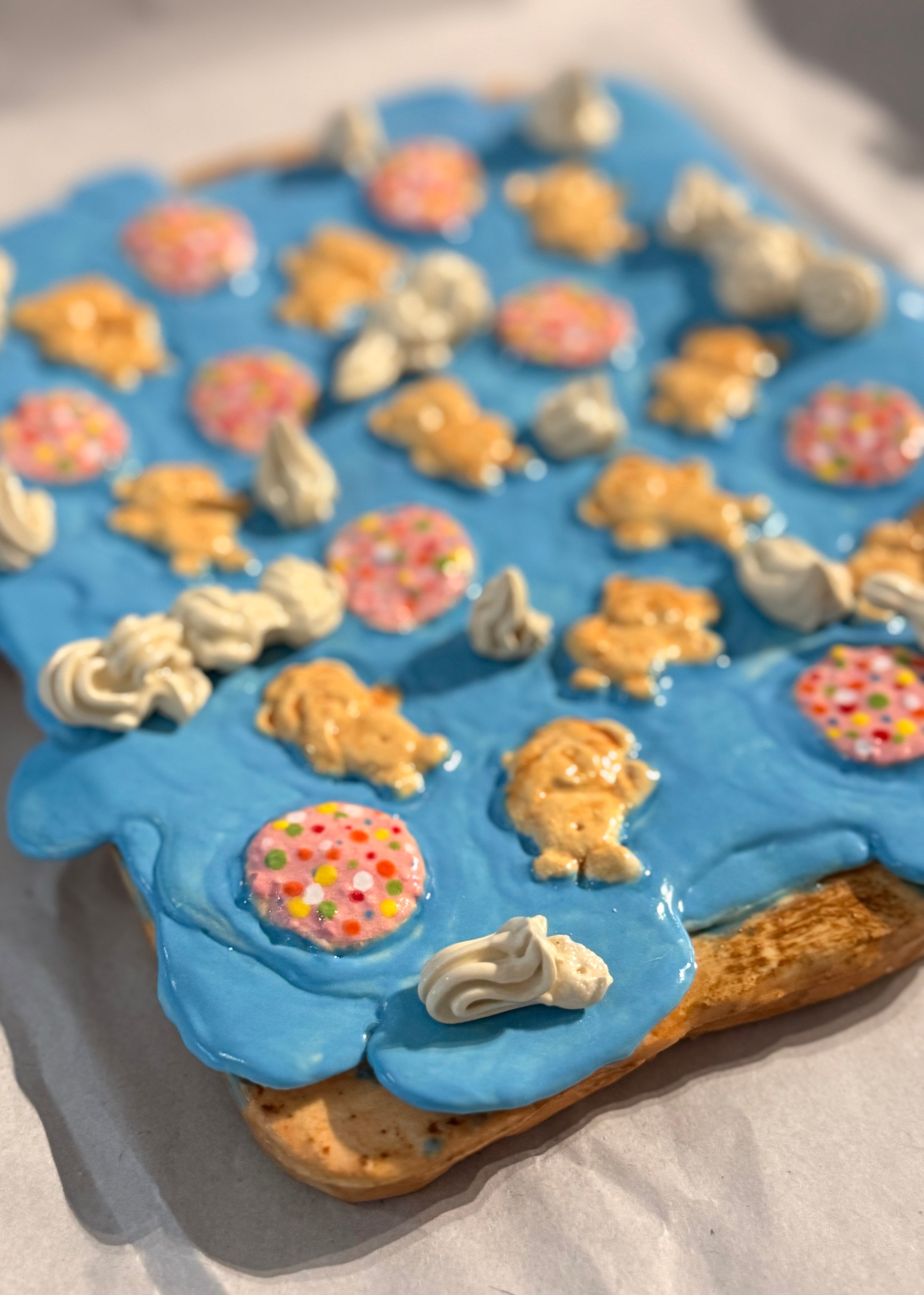 Large Cake Slice “Blue Floating Teddie’s”
