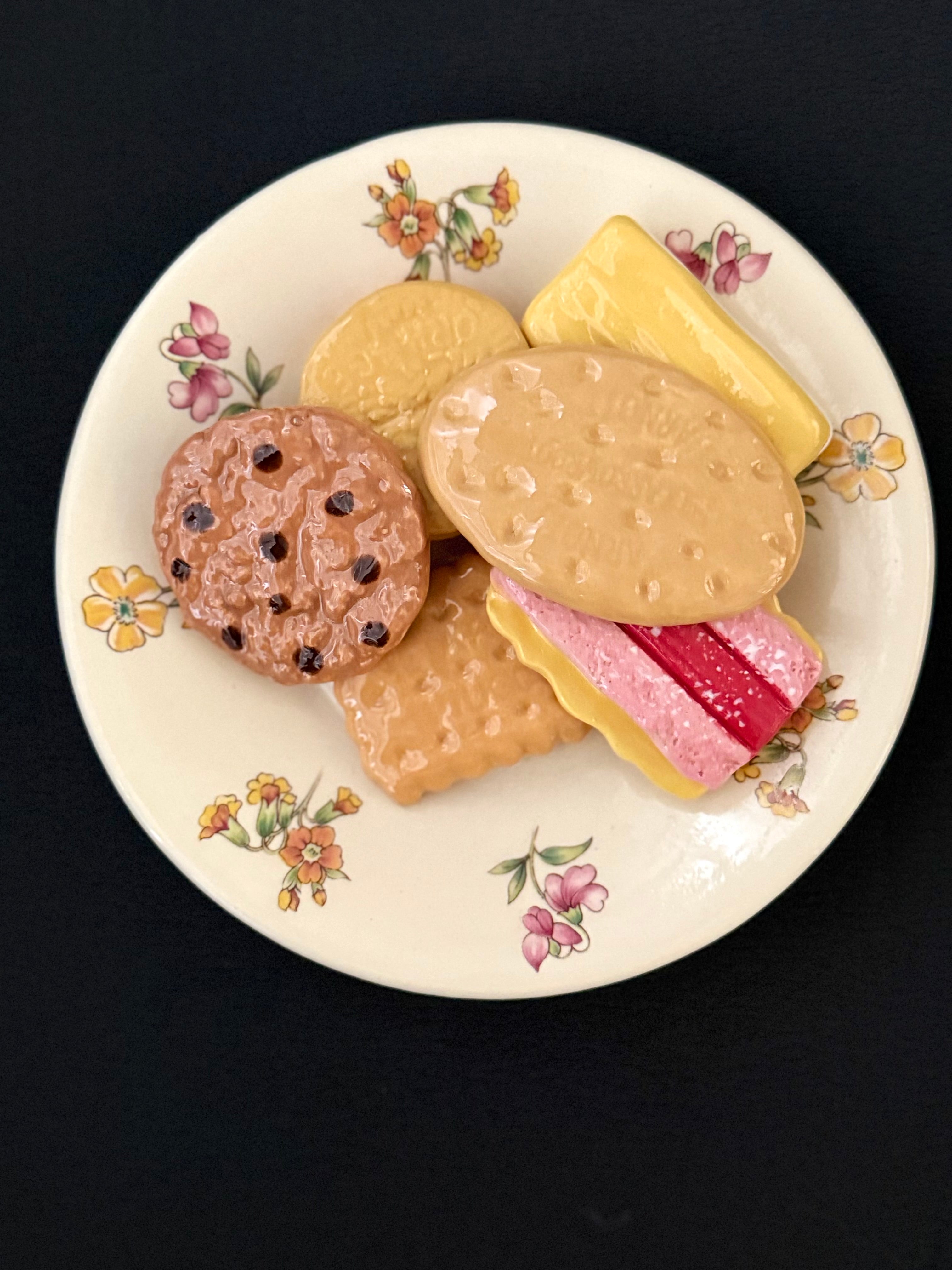 Ceramic Sculpture - Family Favourite Biscuits & Plate